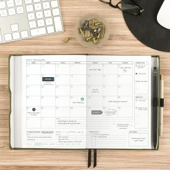 AT-A-GLANCE® FOUNDATION GOAL SETTING Undated Weekly Monthly Planner, Green, Small, 5 1/2