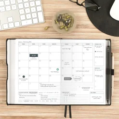 AT-A-GLANCE® FOUNDATION GOAL SETTING Undated Weekly Monthly Planner, Black, Small, 5 1/2