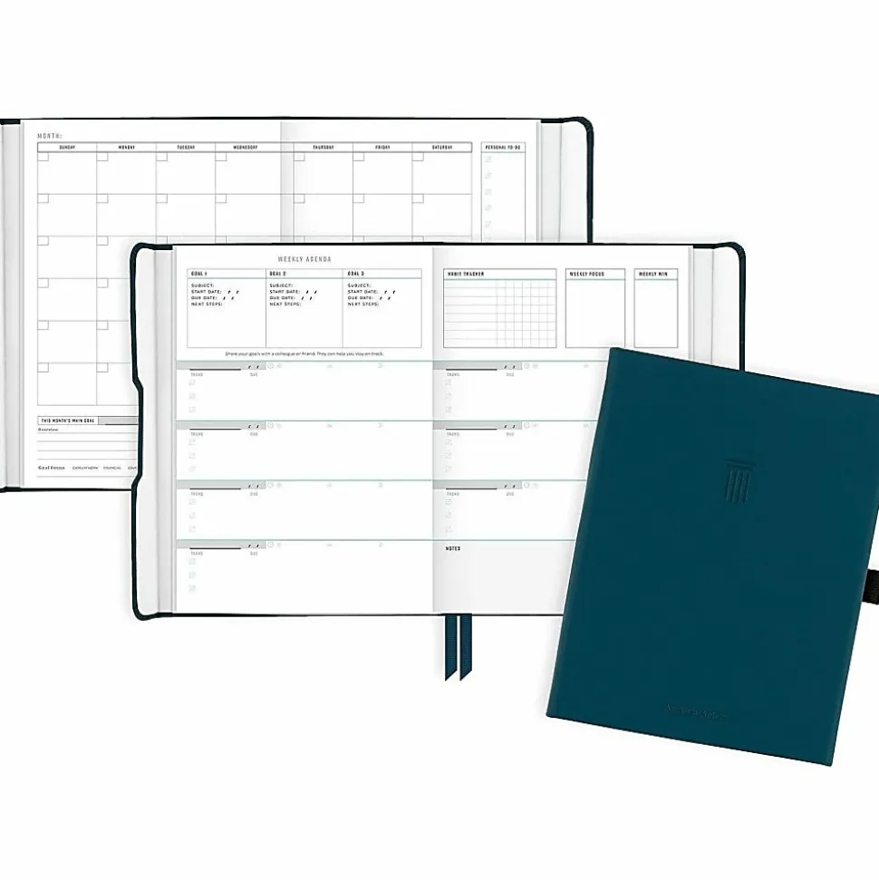 AT-A-GLANCE® Foundation Weekly/Monthly Planner, 5-1/2" x 8-1/2", Small, Blue, Undated