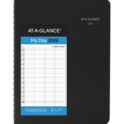 AT-A-GLANCE® 2026 Four Person Daily Appointment Book, Black, Large, 8" x 11"