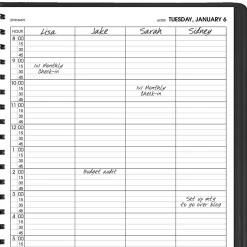 AT-A-GLANCE® 2026 Four Person Daily Appointment Book, Black, Large, 8