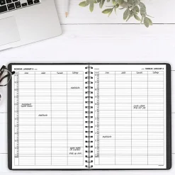 AT-A-GLANCE® 2026 Four Person Daily Appointment Book, Black, Large, 8