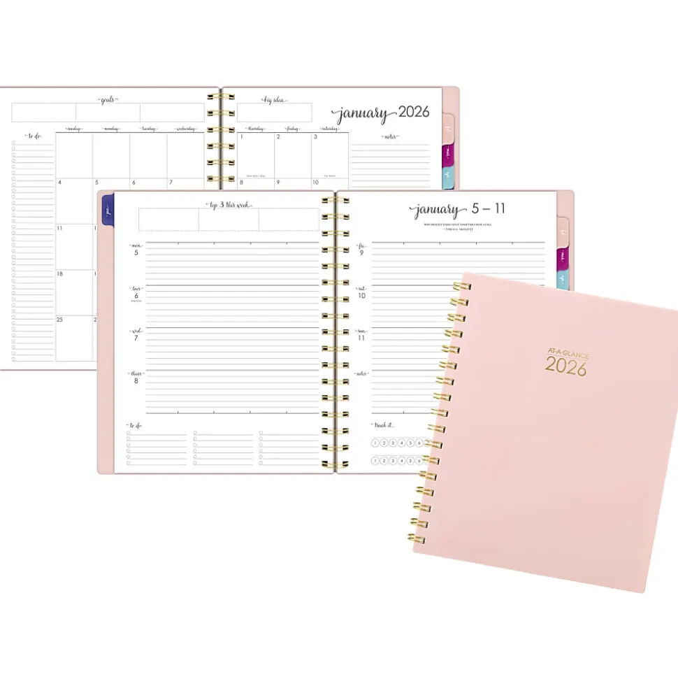 AT-A-GLANCE Harmony Weekly Monthly Planners, Medium, Sunset Coral