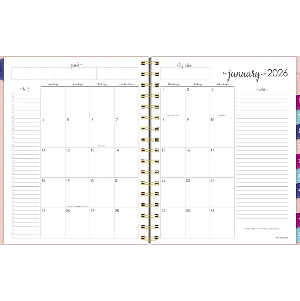 AT-A-GLANCE Harmony Weekly Monthly Planners, Medium, Sunset Coral