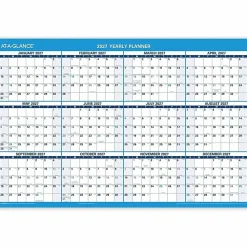 AT-A-GLANCE® Horizontal Reversible Erasable Academic and Regular Year 2026-2027 Wall Calendar, Large, 36