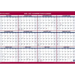 AT-A-GLANCE® Horizontal Reversible Erasable Academic and Regular Year 2026-2027 Wall Calendar, Large, 36