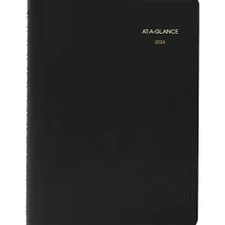 AT-A-GLANCE® 24-Hour 2026 Daily Appointment Book Planner, Black, Small, 5" x 8"