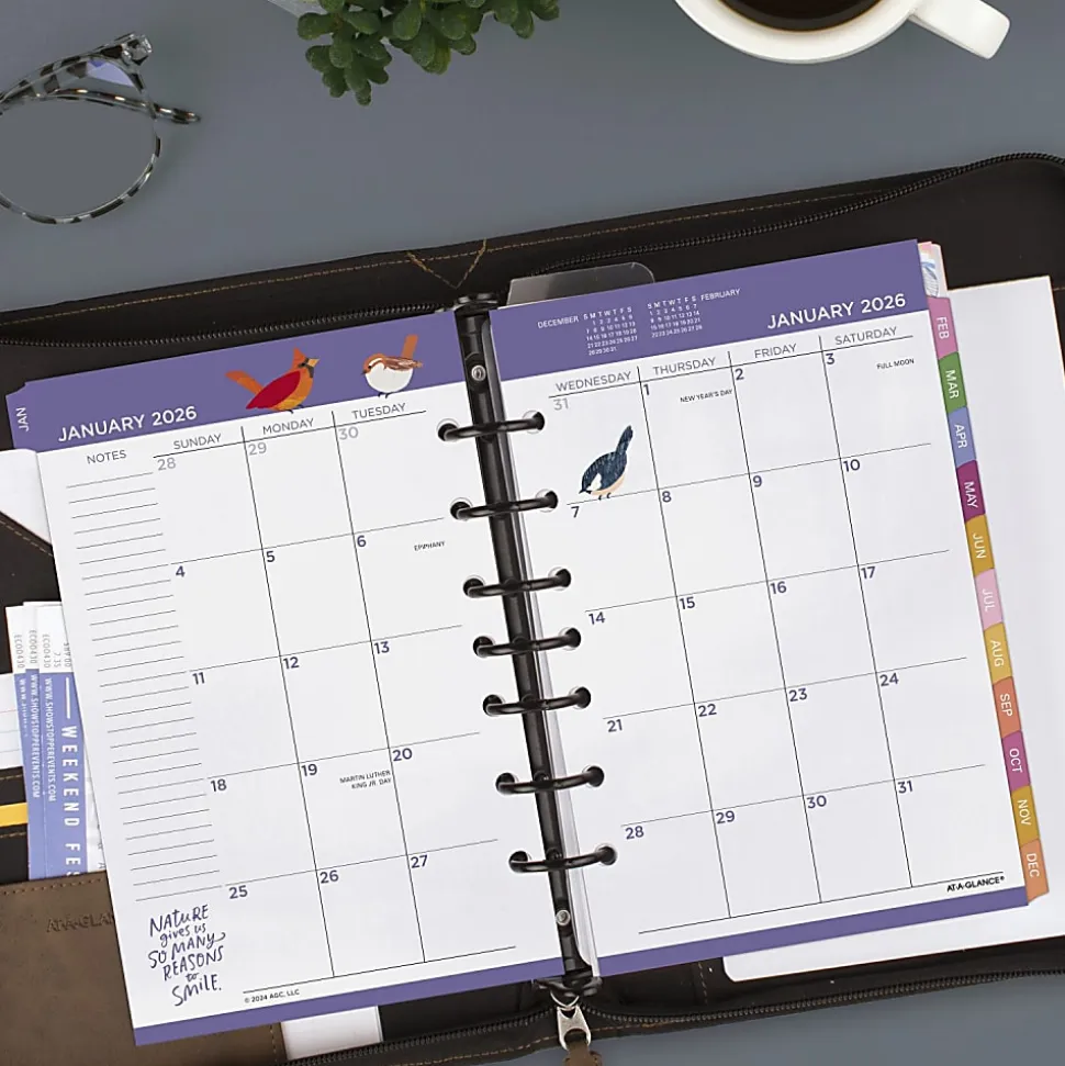 AT-A-GLANCE® Kathy Davis® 2026 Monthly Planner Refill, Loose-Leaf, Desk Size, 5-1/2" x 8-1/2"