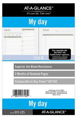 AT-A-GLANCE® 2-Month Daily Planner Calendar Refill, 8-1/2" x 5-1/2", White, Undated, 031-2