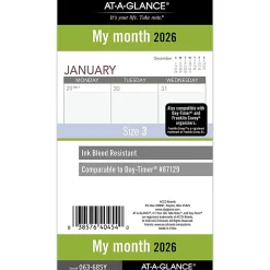 AT-A-GLANCE® 2026 Monthly Planner Refill, Loose-Leaf, Portable Size, 3 3/4" x 6 3/4"
