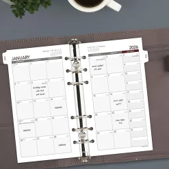 AT-A-GLANCE® 2026 Monthly Planner Refill, Loose-Leaf, Portable Size, 3 3/4" x 6 3/4"