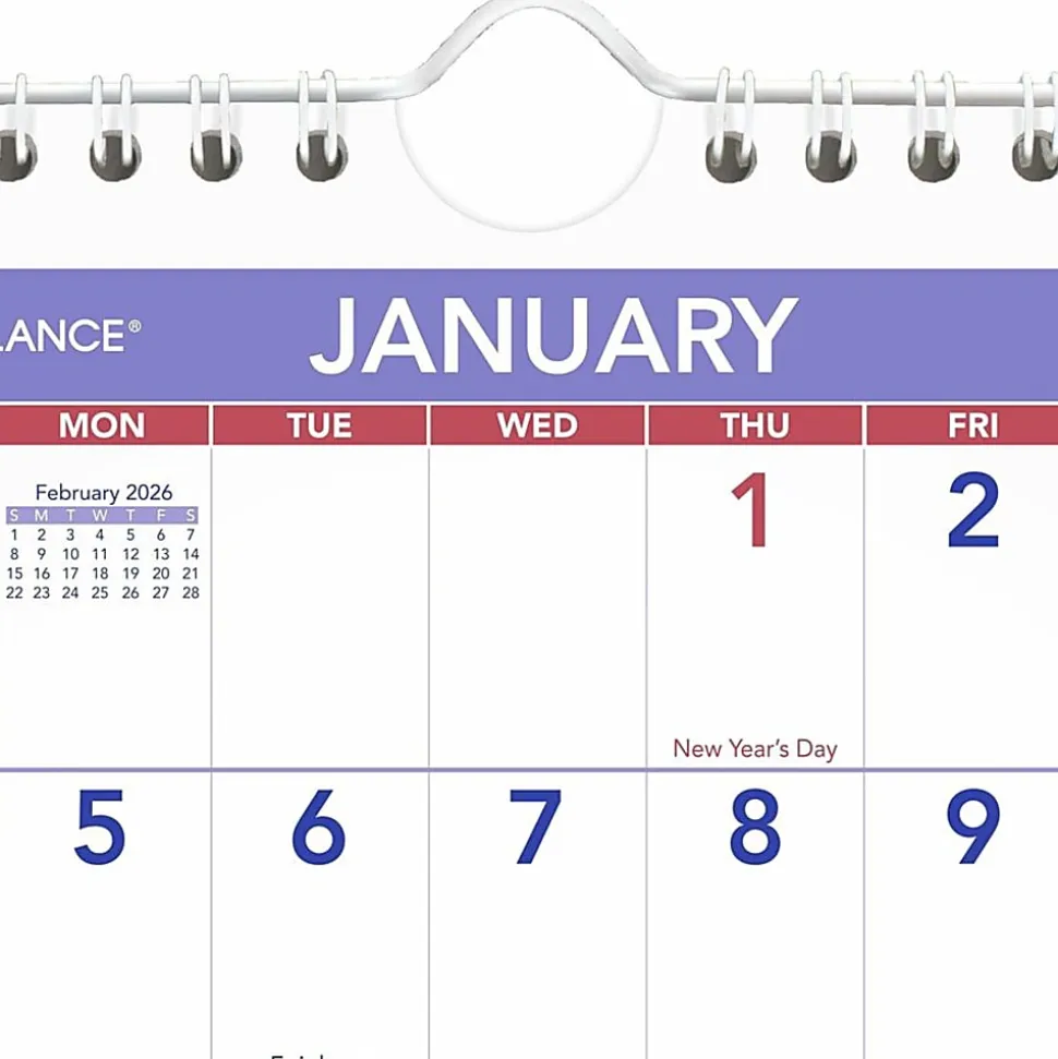 AT-A-GLANCE® 2026 Monthly Wall Calendar, Mini, 6 1/2" x 7 1/2"