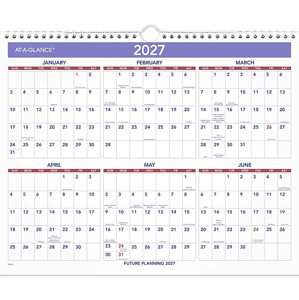 AT-A-GLANCE® 2026 Monthly Wall Calendar, Medium, 15" x 12"