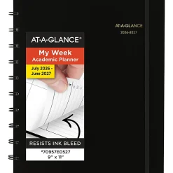AT-A-GLANCE® Move-A-Page Academic 2026-2027 Weekly Monthly Appointment Book Planner, Black, Large, 9