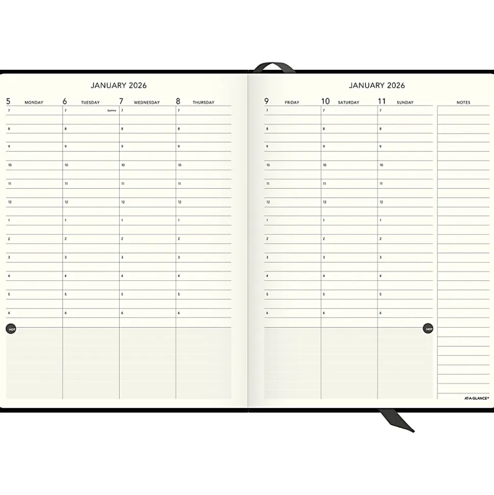 AT-A-GLANCE® Plan. Write. Remember.® 2026 Weekly Monthly Appointment Book Planner, Casebound, Black, Large, 7 1/2" x 10"