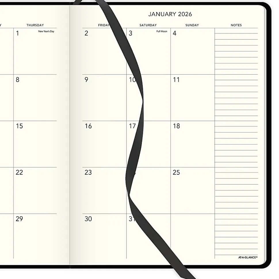 AT-A-GLANCE® Plan. Write. Remember.® 2026 Weekly Monthly Appointment Book Planner, Casebound, Black, Large, 7 1/2" x 10"