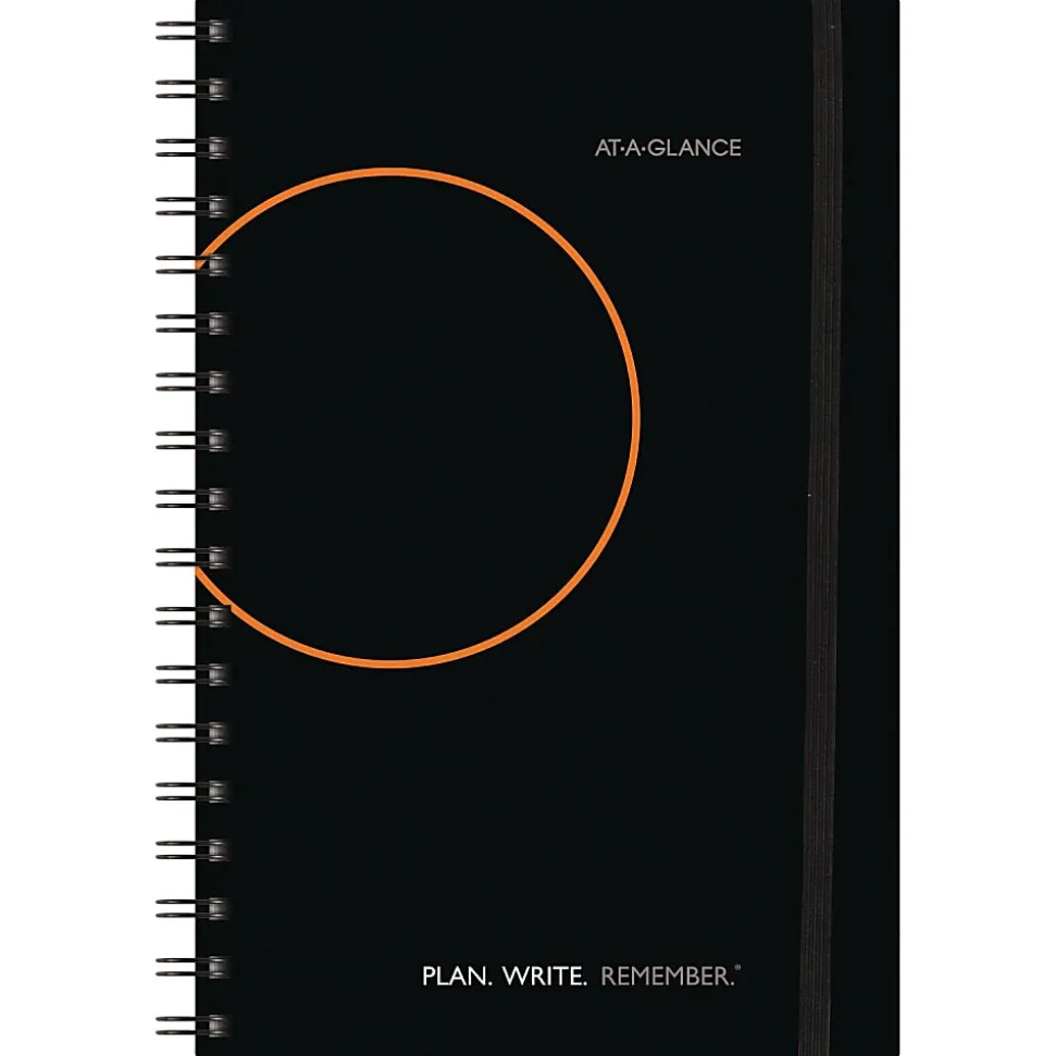 AT-A-GLANCE Plan. Write. Remember. Two Days Per Page Planning Notebook, Undated, 6" x 9", Black