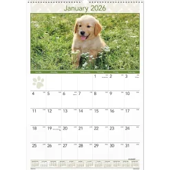 AT-A-GLANCE® 2026 Puppies Monthly Wall Calendar, Large, 15 1/2" x 22 3/4"