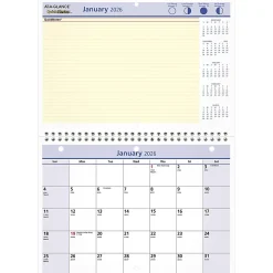 AT-A-GLANCE® QuickNotes® 2026 Monthly Desk Wall Calendar, Small, 11" x 8"