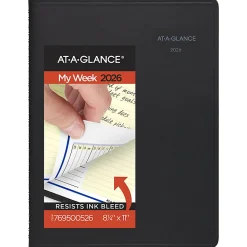 AT-A-GLANCE® QuickNotes® 2026 Weekly Monthly Appointment Book Planner, Black, Large, 8 1/4