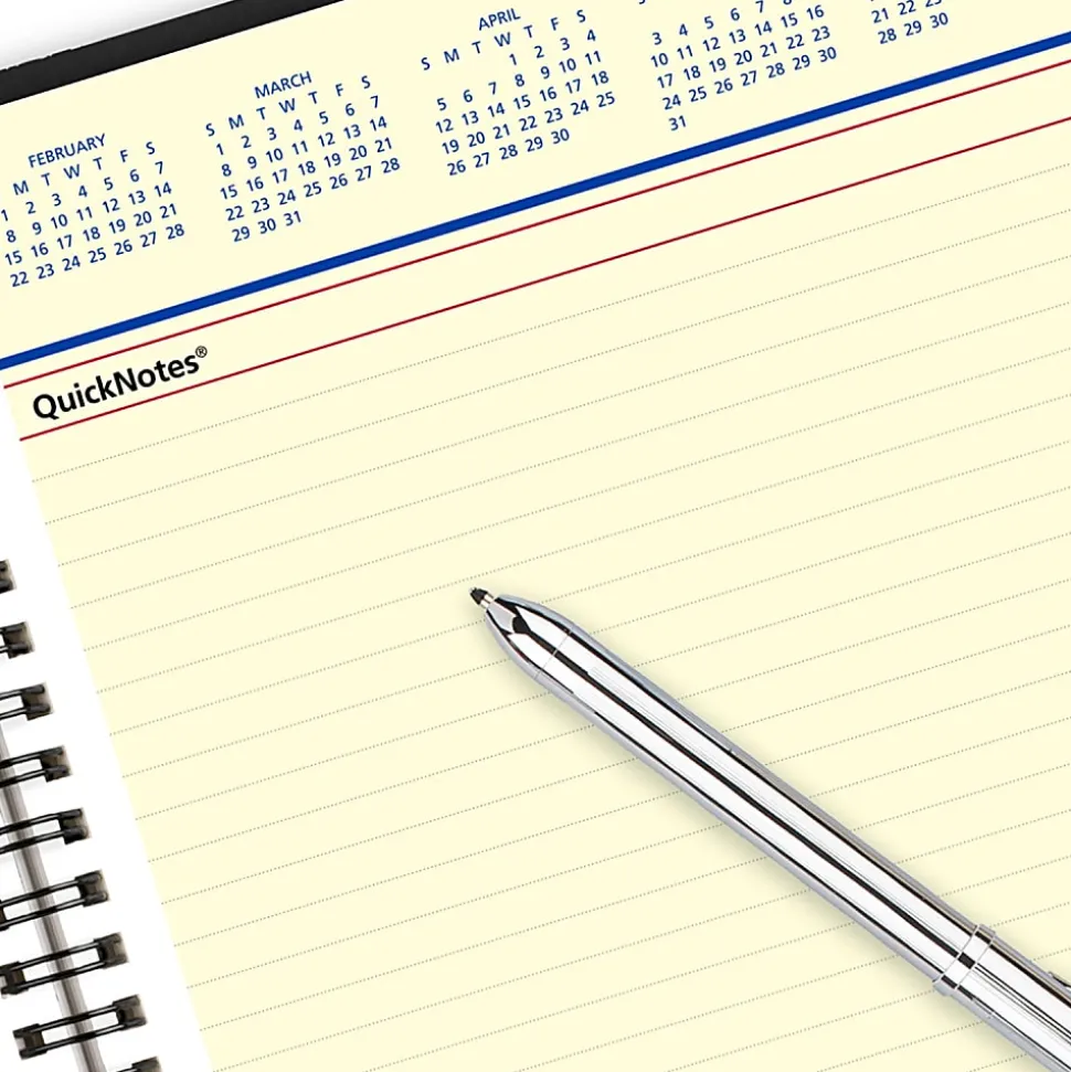 AT-A-GLANCE® QuickNotes® 2026 Weekly Monthly Appointment Book Planner, Black, Large, 8 1/4" x 11"