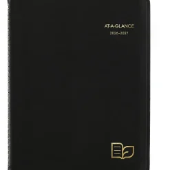 AT-A-GLANCE® Recycled Academic 2026-2027 Weekly Monthly Appointment Book Planner, Black, Large, 8 1/4" x 11"