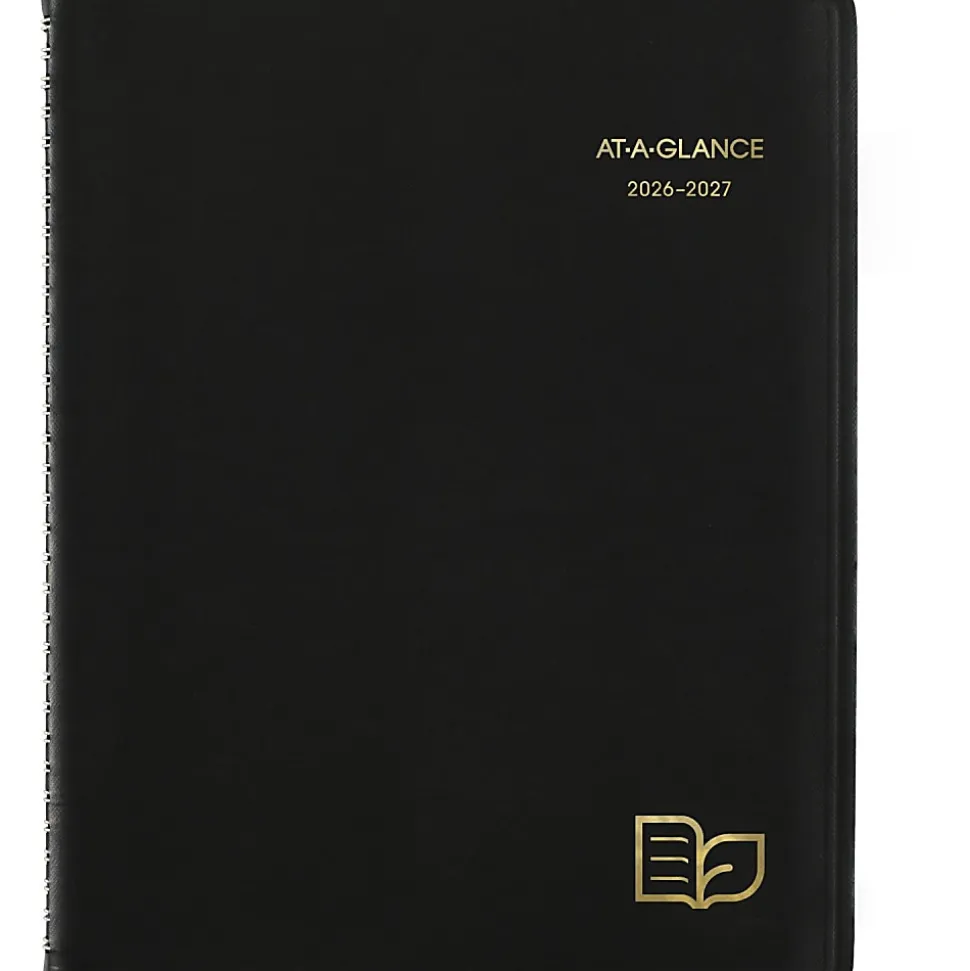 AT-A-GLANCE® Recycled Academic 2026-2027 Weekly Monthly Appointment Book Planner, Black, Large, 8 1/4" x 11"