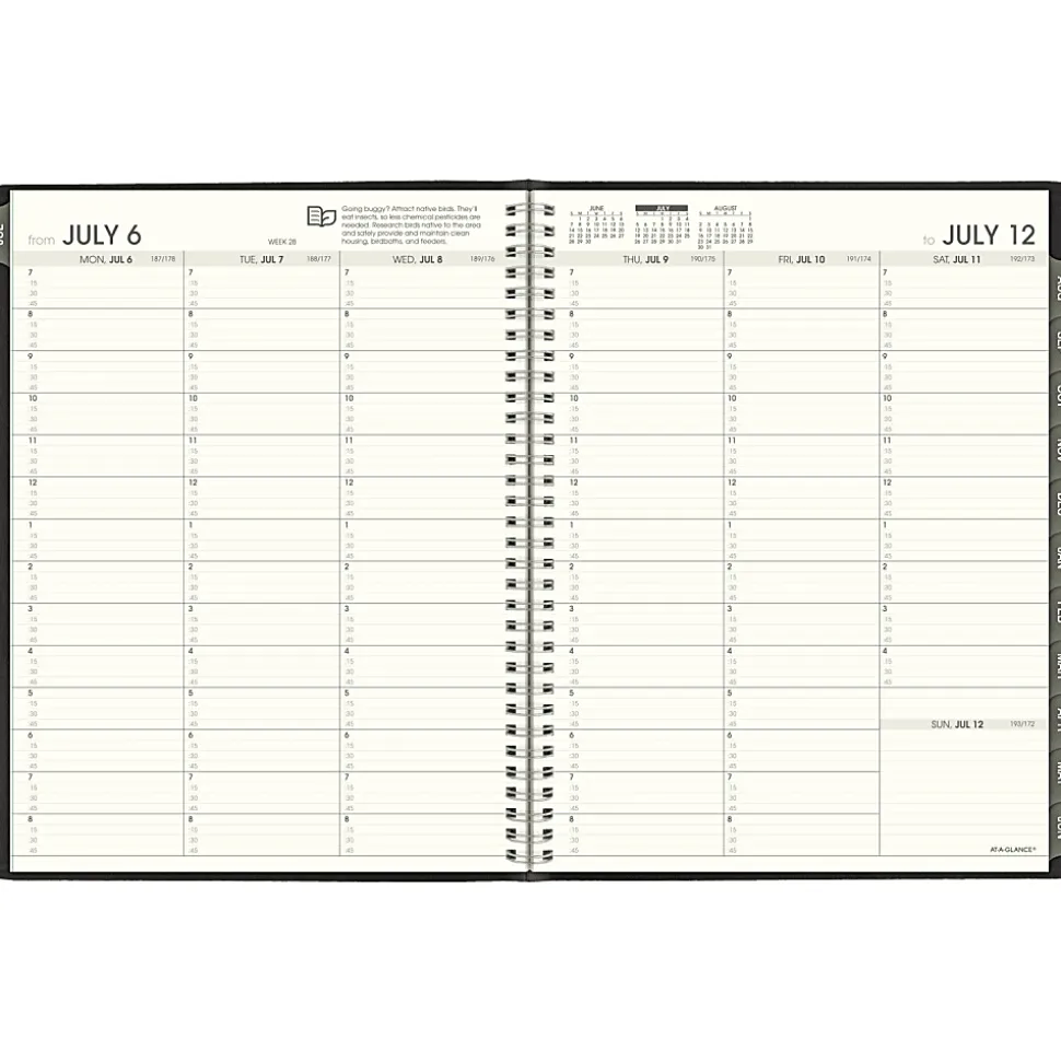 AT-A-GLANCE® Recycled Academic 2026-2027 Weekly Monthly Appointment Book Planner, Black, Large, 8 1/4" x 11"