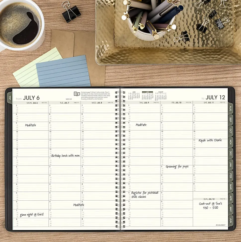 AT-A-GLANCE® Recycled Academic 2026-2027 Weekly Monthly Appointment Book Planner, Black, Large, 8 1/4" x 11"