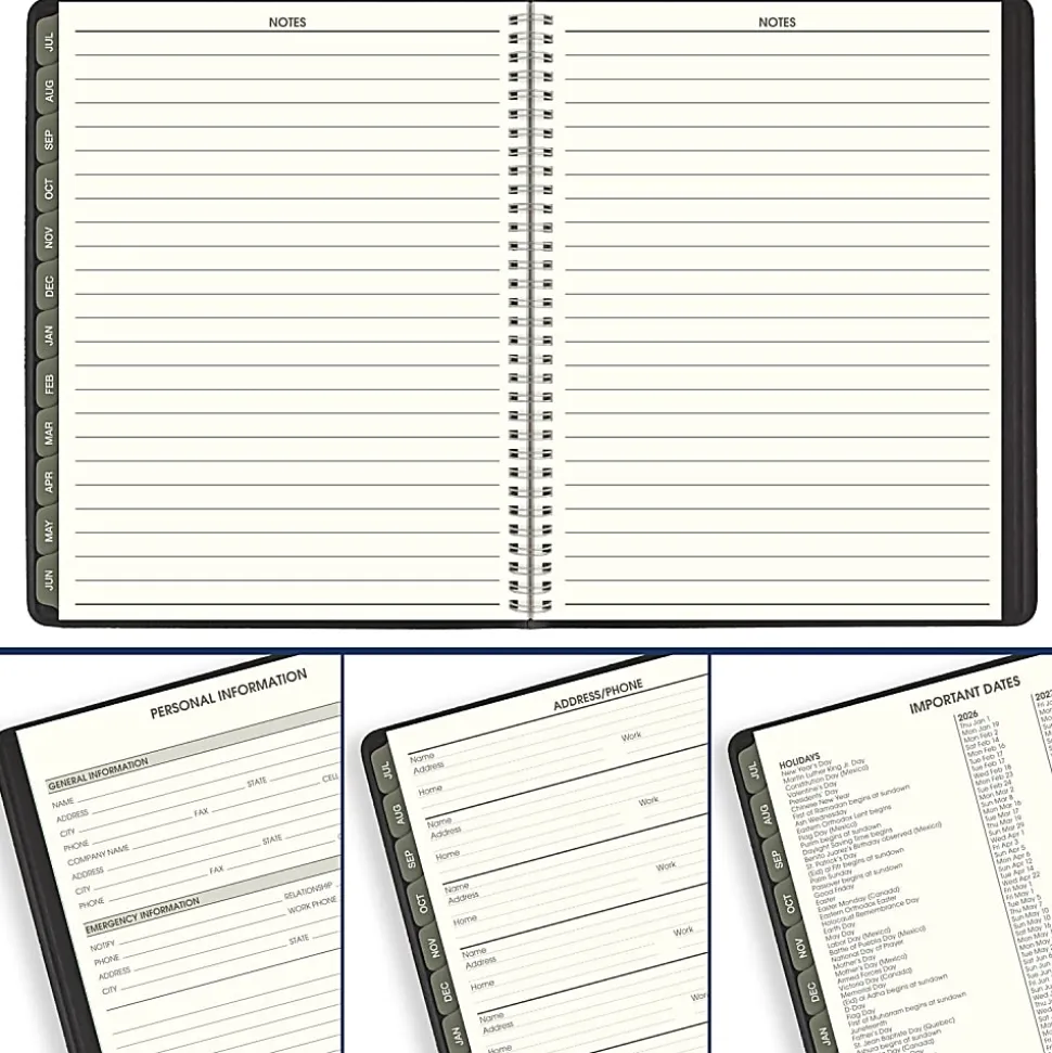 AT-A-GLANCE® Recycled Academic 2026-2027 Weekly Monthly Appointment Book Planner, Black, Large, 8 1/4" x 11"