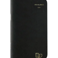 AT-A-GLANCE® 2026-2027 Recycled Two Year Monthly Planner, Black, Pocket, 3 1/2" x 6"
