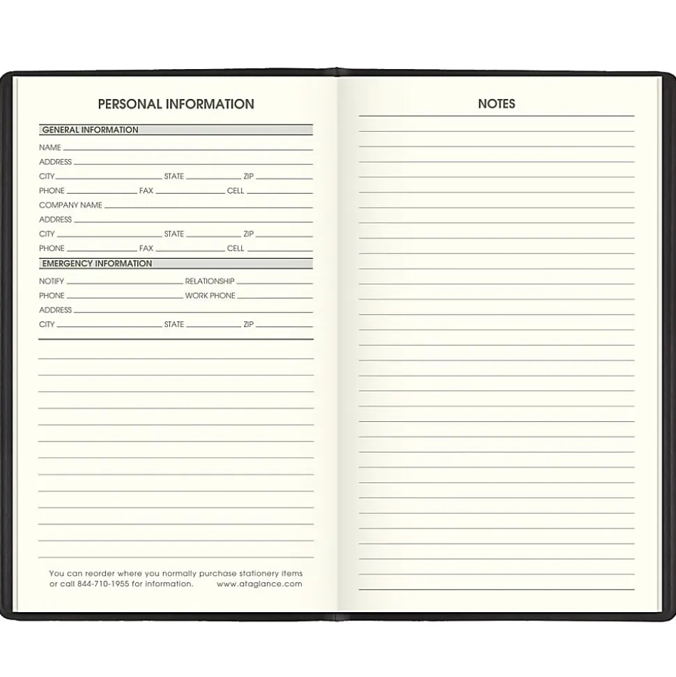 AT-A-GLANCE® 2026-2027 Recycled Two Year Monthly Planner, Black, Pocket, 3 1/2" x 6"