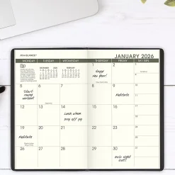 AT-A-GLANCE® 2026-2027 Recycled Two Year Monthly Planner, Black, Pocket, 3 1/2