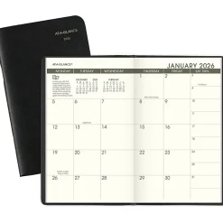 AT-A-GLANCE® 2026-2027 Recycled Two Year Monthly Planner, Black, Pocket, 3 1/2