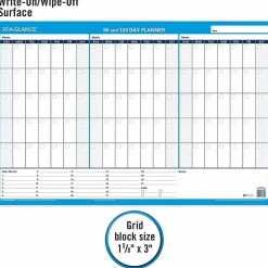 AT-A-GLANCE® 30% Recycled Undated Erasable/Reversible Wall Planner, 90/120 Day, 36" x 24", Black/Blue, PM-239-28