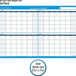 AT-A-GLANCE® 30% Recycled Undated Erasable/Reversible Wall Planner, 90/120 Day, 36