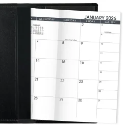 AT-A-GLANCE® 2026 Refillable Monthly Planner, Black, Pocket, 3 1/2