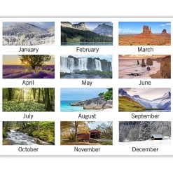 AT-A-GLANCE® 2026 Scenic Three Month Wall Calendar, Large, 12" x 27"