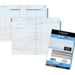 AT-A-GLANCE® 2026 Seascapes Daily Monthly Planner Two Page Per Day Refill, Loose-Leaf, Desk Size, 5 1/2" x 8 1/2"