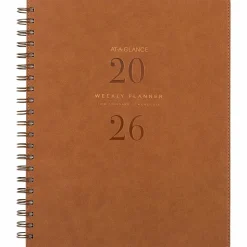 AT-A-GLANCE® Signature Collection 2026 Weekly Monthly Planner, Brown, Large, 8 1/2