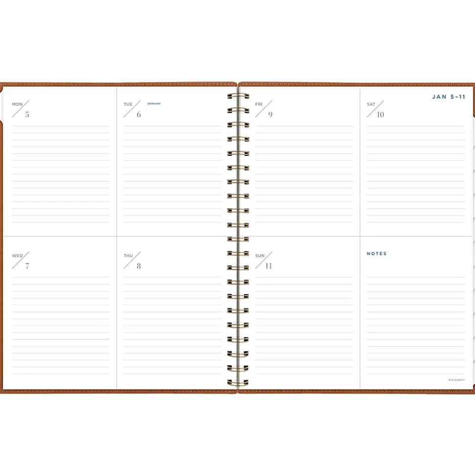 AT-A-GLANCE® Signature Collection 2026 Weekly Monthly Planner, Brown, Large, 8 1/2" x 11"