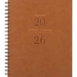 AT-A-GLANCE® Signature Collection 2026 Weekly Monthly Planner, Brown, Large, 8 1/2