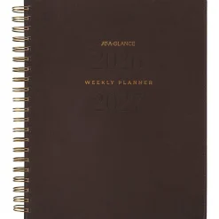 AT-A-GLANCE® Signature Collection Academic 2026-2027 Weekly Monthly Planner, Brown, Large, 8 1/2" x 11"