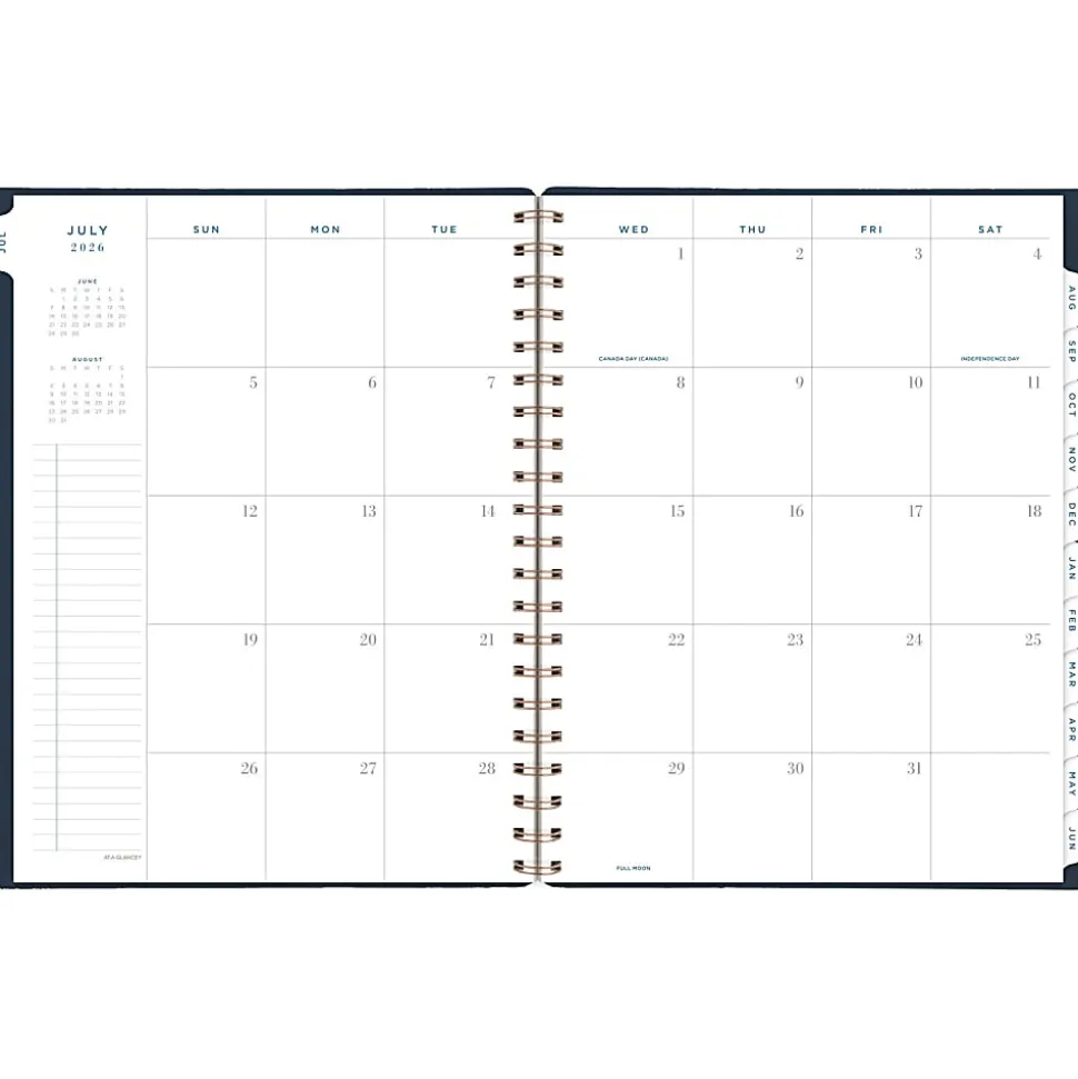 AT-A-GLANCE® Signature Collection Academic 2026-2027 Weekly Monthly Planner, Navy, Large, 8 1/2" x 11"