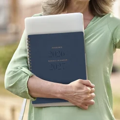 AT-A-GLANCE® Signature Collection Academic 2026-2027 Weekly Monthly Planner, Navy, Large, 8 1/2