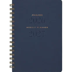 AT-A-GLANCE® Signature Collection Academic 2026-2027 Weekly Monthly Planner, Navy, Small, 5