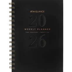 AT-A-GLANCE® Signature Lite 2026 Weekly Monthly Planner, Black, Small, 5 1/2" x 8 1/2"
