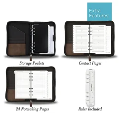 AT-A-GLANCE® Simulated Leather Starter Set With Daily/Weekly Planning Pages, Distressed Brown