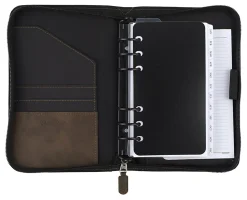 AT-A-GLANCE® Simulated Leather Starter Set With Daily/Weekly Planning Pages, Distressed Brown