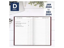 2024 AT-A-GLANCE® Standard Daily Diary, Journal Ruled, 7-3/4" x 12", Red, January to December 2024, SD37713